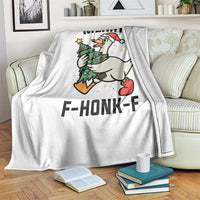 Merry F Caw F Goose Throw Blanket Funny Christmas Gift - Wonder Print Shop