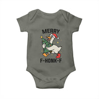Merry F Caw F Goose Baby Onesie Funny Christmas Gift - Wonder Print Shop