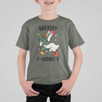 Merry F Caw F Goose T Shirt For Kid Funny Christmas Gift - Wonder Print Shop