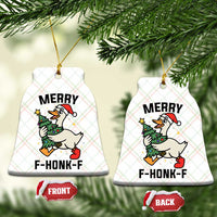 Merry F Caw F Goose Ceramic Ornament Funny Xmas Gift - Wonder Print Shop
