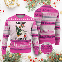 Merry F Caw F Goose Ugly Christmas Sweater Funny Xmas Gift - Wonder Print Shop
