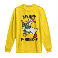 Merry F Caw F Goose Long Sleeve Shirt Funny Christmas Gift - Wonder Print Shop