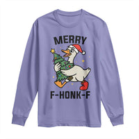 Merry F Caw F Goose Long Sleeve Shirt Funny Christmas Gift - Wonder Print Shop