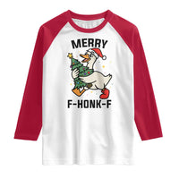 Merry F Caw F Goose Raglan Shirt Funny Christmas Gift - Wonder Print Shop