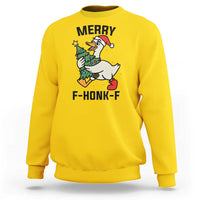 Merry F Caw F Goose Sweatshirt Funny Christmas Gift - Wonder Print Shop