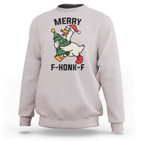 Merry F Caw F Goose Sweatshirt Funny Christmas Gift - Wonder Print Shop