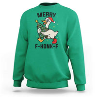 Merry F Caw F Goose Sweatshirt Funny Christmas Gift - Wonder Print Shop