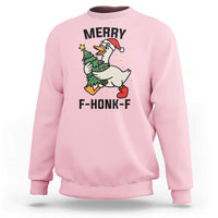 Merry F Caw F Goose Sweatshirt Funny Christmas Gift - Wonder Print Shop