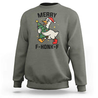 Merry F Caw F Goose Sweatshirt Funny Christmas Gift - Wonder Print Shop