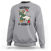 Merry F Caw F Goose Sweatshirt Funny Christmas Gift - Wonder Print Shop