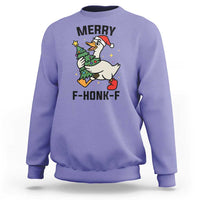 Merry F Caw F Goose Sweatshirt Funny Christmas Gift - Wonder Print Shop