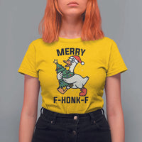 Merry F Caw F Goose T Shirt For Women Funny Christmas Gift - Wonder Print Shop