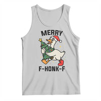 Merry F Caw F Goose Tank Top Funny Christmas Gift - Wonder Print Shop