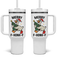 Merry F Caw F Goose Tumbler With Handle Funny Christmas Gift - Wonder Print Shop