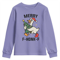 Merry F Caw F Goose Youth Sweatshirt Funny Christmas Gift - Wonder Print Shop