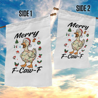 Merry F Caw F Goose Garden Flag Funny Rebellious Christmas Gift - Wonder Print Shop