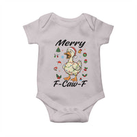 Merry F Caw F Goose Baby Onesie Funny Rebellious Christmas Gift - Wonder Print Shop