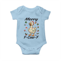 Merry F Caw F Goose Baby Onesie Funny Rebellious Christmas Gift - Wonder Print Shop