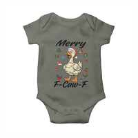 Merry F Caw F Goose Baby Onesie Funny Rebellious Christmas Gift - Wonder Print Shop