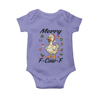 Merry F Caw F Goose Baby Onesie Funny Rebellious Christmas Gift - Wonder Print Shop