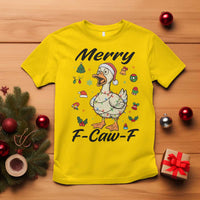 Merry F Caw F Goose T Shirt Funny Rebellious Christmas Gift - Wonder Print Shop