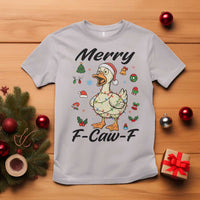 Merry F Caw F Goose T Shirt Funny Rebellious Christmas Gift - Wonder Print Shop