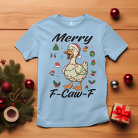 Merry F Caw F Goose T Shirt Funny Rebellious Christmas Gift - Wonder Print Shop