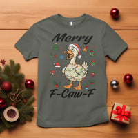 Merry F Caw F Goose T Shirt Funny Rebellious Christmas Gift - Wonder Print Shop