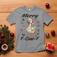 Merry F Caw F Goose T Shirt Funny Rebellious Christmas Gift - Wonder Print Shop