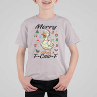 Merry F Caw F Goose T Shirt For Kid Funny Rebellious Christmas Gift - Wonder Print Shop