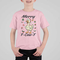 Merry F Caw F Goose T Shirt For Kid Funny Rebellious Christmas Gift - Wonder Print Shop