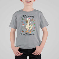 Merry F Caw F Goose T Shirt For Kid Funny Rebellious Christmas Gift - Wonder Print Shop