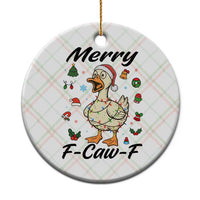 Merry F Caw F Goose Ceramic Ornament Funny Rebellious Xmas Gift - Wonder Print Shop
