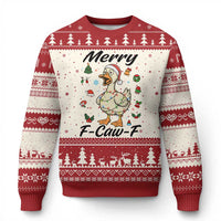 Merry F Caw F Goose Ugly Christmas Sweater Funny Rebellious Xmas Gift - Wonder Print Shop