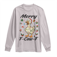 Merry F Caw F Goose Long Sleeve Shirt Funny Rebellious Christmas Gift - Wonder Print Shop