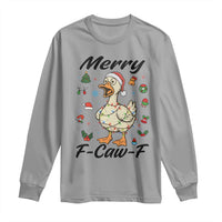 Merry F Caw F Goose Long Sleeve Shirt Funny Rebellious Christmas Gift - Wonder Print Shop
