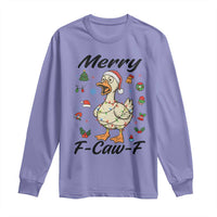 Merry F Caw F Goose Long Sleeve Shirt Funny Rebellious Christmas Gift - Wonder Print Shop