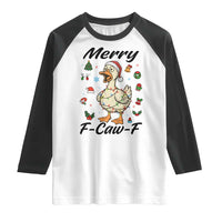 Merry F Caw F Goose Raglan Shirt Funny Rebellious Christmas Gift - Wonder Print Shop