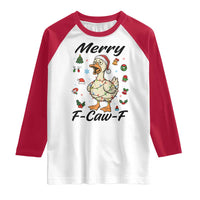 Merry F Caw F Goose Raglan Shirt Funny Rebellious Christmas Gift - Wonder Print Shop