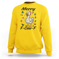 Merry F Caw F Goose Sweatshirt Funny Rebellious Christmas Gift - Wonder Print Shop