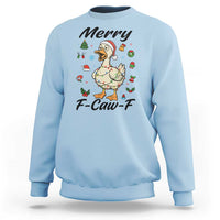 Merry F Caw F Goose Sweatshirt Funny Rebellious Christmas Gift - Wonder Print Shop
