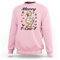 Merry F Caw F Goose Sweatshirt Funny Rebellious Christmas Gift - Wonder Print Shop