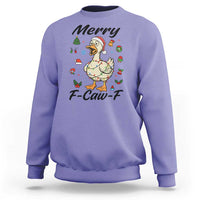 Merry F Caw F Goose Sweatshirt Funny Rebellious Christmas Gift - Wonder Print Shop