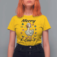 Merry F Caw F Goose T Shirt For Women Funny Rebellious Christmas Gift - Wonder Print Shop
