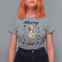 Merry F Caw F Goose T Shirt For Women Funny Rebellious Christmas Gift - Wonder Print Shop