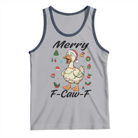 Merry F Caw F Goose Tank Top Funny Rebellious Christmas Gift - Wonder Print Shop