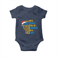 Christmas Hanukkah Interfaith Family Gift Baby Onesie In A World Full Of Darkness Be A Light - Wonder Print Shop