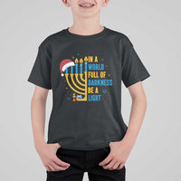 Christmas Hanukkah Interfaith Family Gift T Shirt For Kid In A World Full Of Darkness Be A Light - Wonder Print Shop