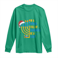 Christmas Hanukkah Interfaith Family Gift Long Sleeve Shirt In A World Full Of Darkness Be A Light - Wonder Print Shop