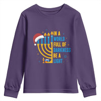 Christmas Hanukkah Interfaith Family Gift Youth Sweatshirt In A World Full Of Darkness Be A Light - Wonder Print Shop